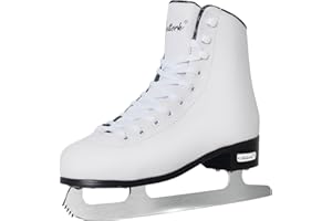 Nattork White Figure Skates Excellence Stainless Steel Blades Ice Figure Skating with Enhanced Support Strength Performance a