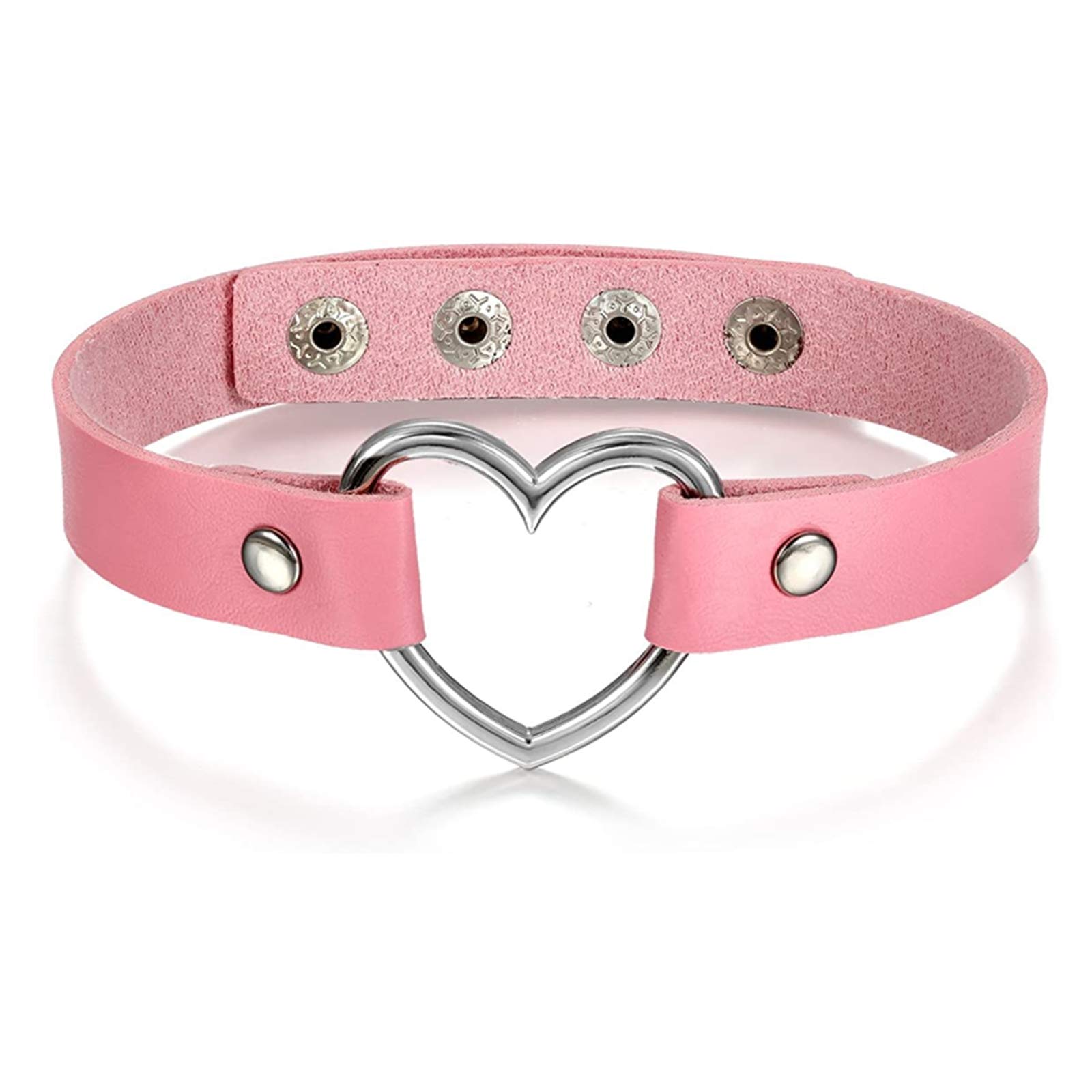 Aroncent Heart Choker Necklace for Women Adjustable Leather Choker Black Gothic Choker Collars for Women Halloween Christmas Valentine's Day Gift