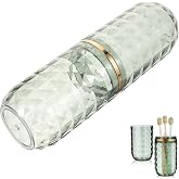 Toothbrush Holders with Cover, Portable Travel Toothbrush Case with lid, Toothbrush Container for Bathroom Countertop Organizer (Green)