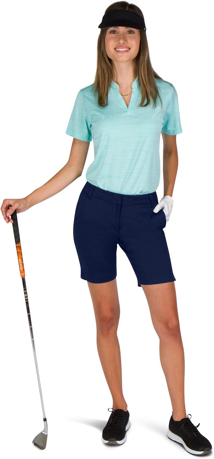 Three Sixty Six Womens Bermuda Golf Shorts - Quick Dry Active Shorts with Pockets, Athletic and Breathable - 8 ½ Inch Inseam: Clothing