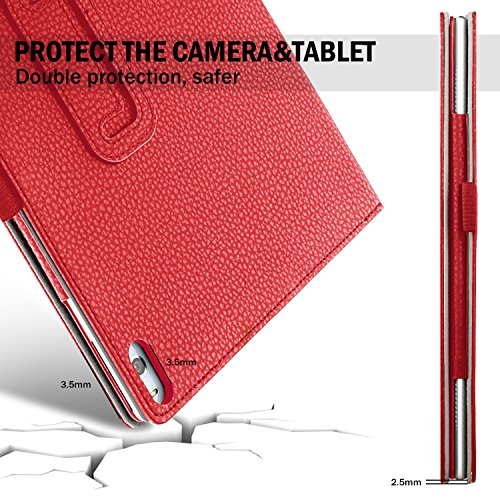 IVSO AT&T Lenovo Moto Tab Case, Ultra Lightweight Leather Stand Cover Case for AT&T Lenovo Moto Tab / Lenovo Tab 4 10 Plus Tablet (Red)