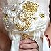 Abbie Home Advanced Customization Romantic Bride Wedding Holding Toss Bouquet Rose Brooch with Pearls and Rhinestone decorative brooches Accessories-Multi color selection (336WG)