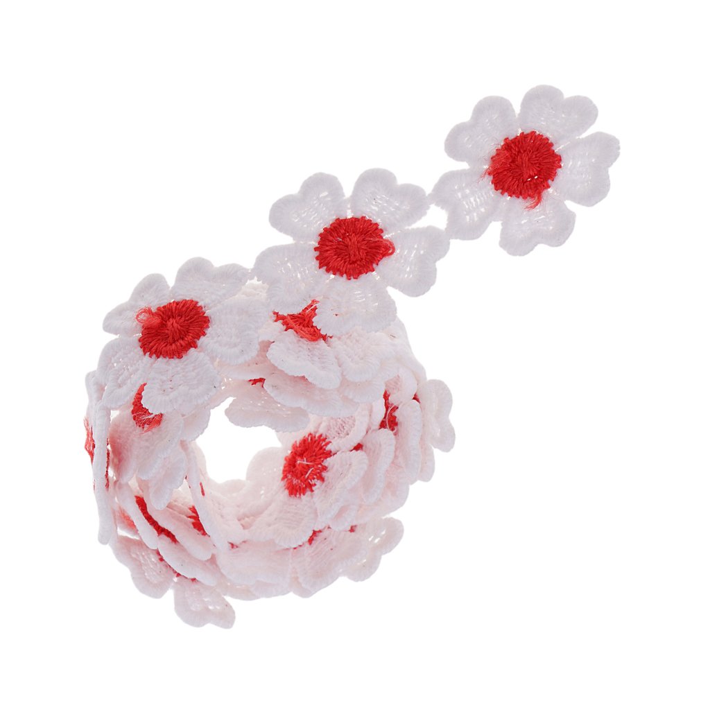 MagiDeal Cinta de Bordado de 0.55 Yarda de Flor Decorativo para 
