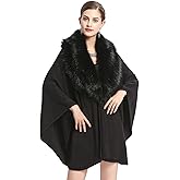 NCDIMS Womens Faux Fur Wraps and Shawls for Evening Dresses Formal Bridal Dressy Cape Warm Fall Winter Wedding Party Cloaks