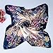 Women Flower Painted Imitated Silk Satin Square Scarf Head Neck Shawl 90 X 90cm