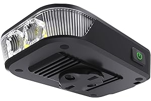 RAVEMEN FR500 Bike Front Light for Night Daytime Riding, Compatible with Garmin/Wahoo Computers, 6 Modes, Auto On/Off, Side Visible, USB-C Rechargeable & Output Bicycle Headlight for Road Urban Biking