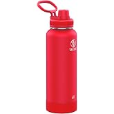 Takeya Actives Water Bottle with Spout Lid - Bottle with Double Stainless Steel Insulation - Dishwasher Safe &amp; BPA-Free - Bottle with Spout Lid &amp; Removable Bumper - 40 oz, Watermelon
