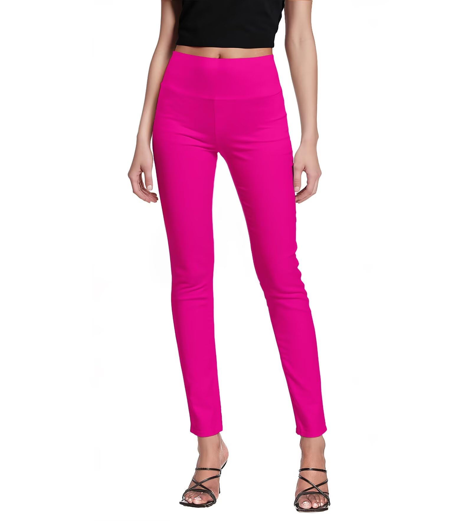 Photo 1 of & Company Super Comfy Stretch with Full Elastic Waist Pull On Hot Pink Millennium Twill Pant KP44972 Neon Pink M