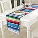 Hokic Mexican Table Runner Fringe Cotton Handwoven Mexican Serape Blanket Table Runner Mexican Fiesta Party Supplies Day of The Dead Party Decorations 14 x 84 Inch