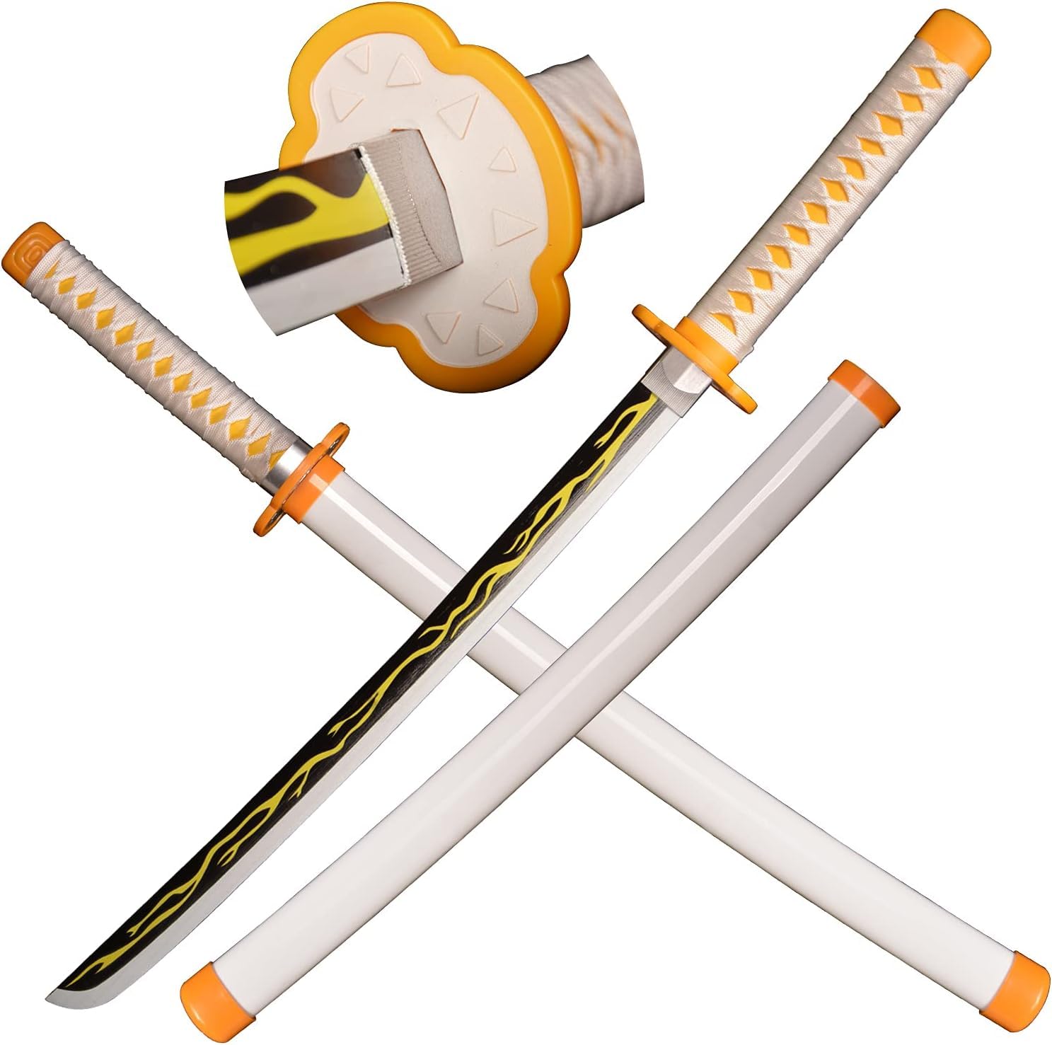 Loocaa Animes Sword - Stocking Fillers Bamboo Sword Gift for Kids Teenager Cosplay Sword Halloween Christmas Party Anime Tanjiro - Size 76 cm For Child (Agatsuma Zenitsu)