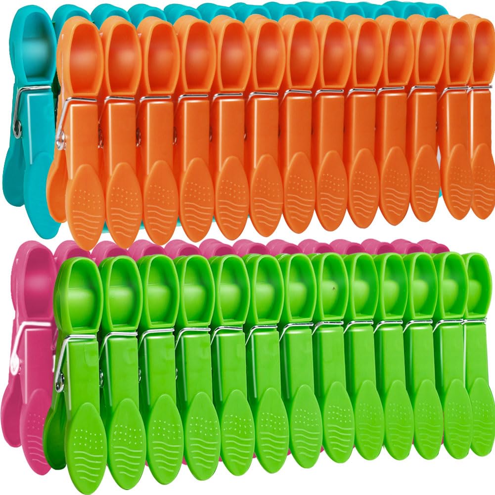 Clothes Pegs, 52 Packs Clothes Pegs for Washing Line Washing Pegs with Durable Spring, 4 Colors Washing Line Pegs Plastic Non Slip Laundry Pegs, Durable Laundry Clips, Rust Resistant