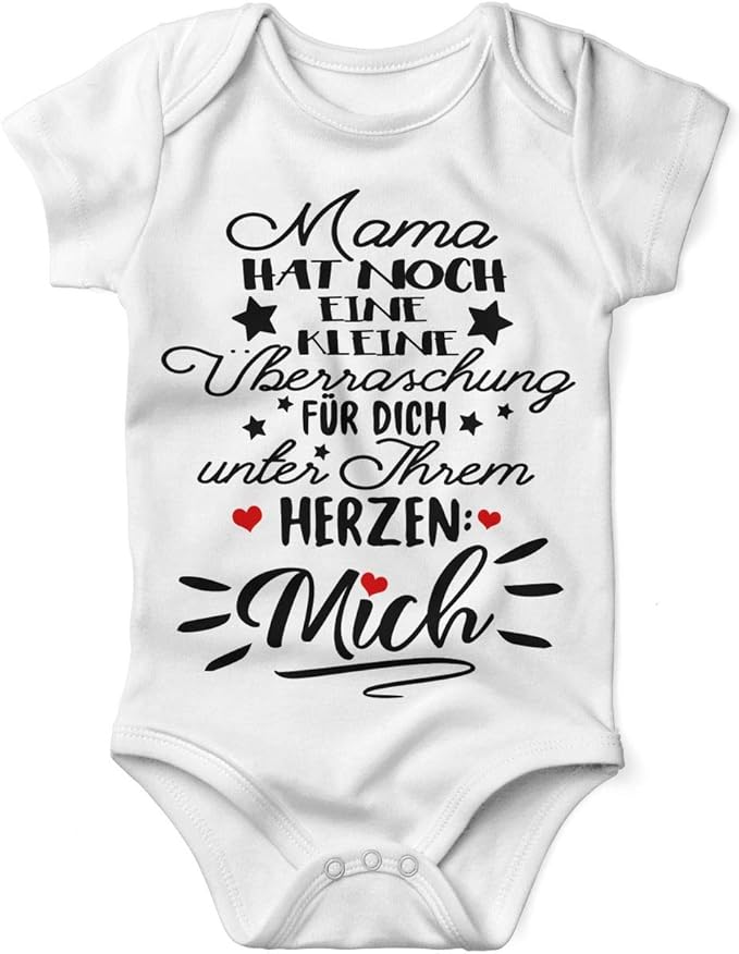 MiKalino Bio Babybody Kurzarm - Handbedruckt In Deutschland Mit Süßem Spruch