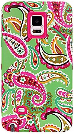 Note 4 Case, CAISEDO(TM) Galaxy Note 4 Case Cover - Paisley Flowers Painting Pattern Shock Absorption / High Impact Resistant Full Body Hybrid Armor Protection Defender Case Cover for Samsung Galaxy Note 4,with Screen Protectors+Stylus (Black)+Cleaning Cloth[C053B1]Rose