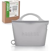 Haakaa On-The-Go Silicone Microwave Steam Sterilizer Bags for Travel, 40oz/1250ml Reusable Silicone Steaming Bags for Baby Bottles, Breast Pump, Accessories, Pacifiers, Teethers,Grey/1PC