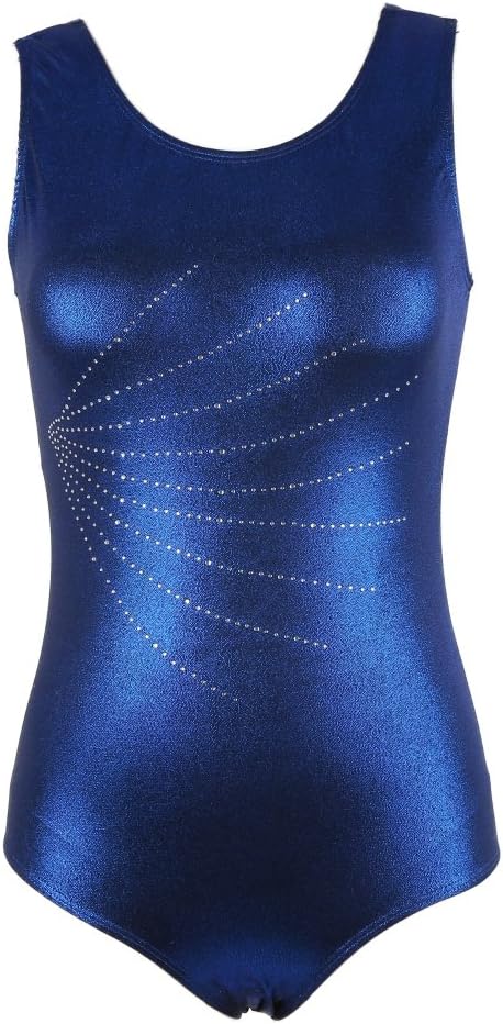 Womens Sparkle Sleeveless Gymnastics Leotard Ballet Dance One Piece Leotard