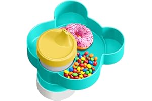 BLUEORIGIN Car Seat Tray - Convert Cup Holder to a Tray for Snacks, Toys, 360° Rotatable Car Seat Tray for Kids Travel, Cup Holder Tray for Car Seats, Booster, Stroller and Anywhere with Cup Holder (Teal)