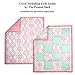Coral Pink Medallion Fitted Crib Sheet - 100% Cotton Floral Damask Baby Girl Nursery and Toddler Bedding