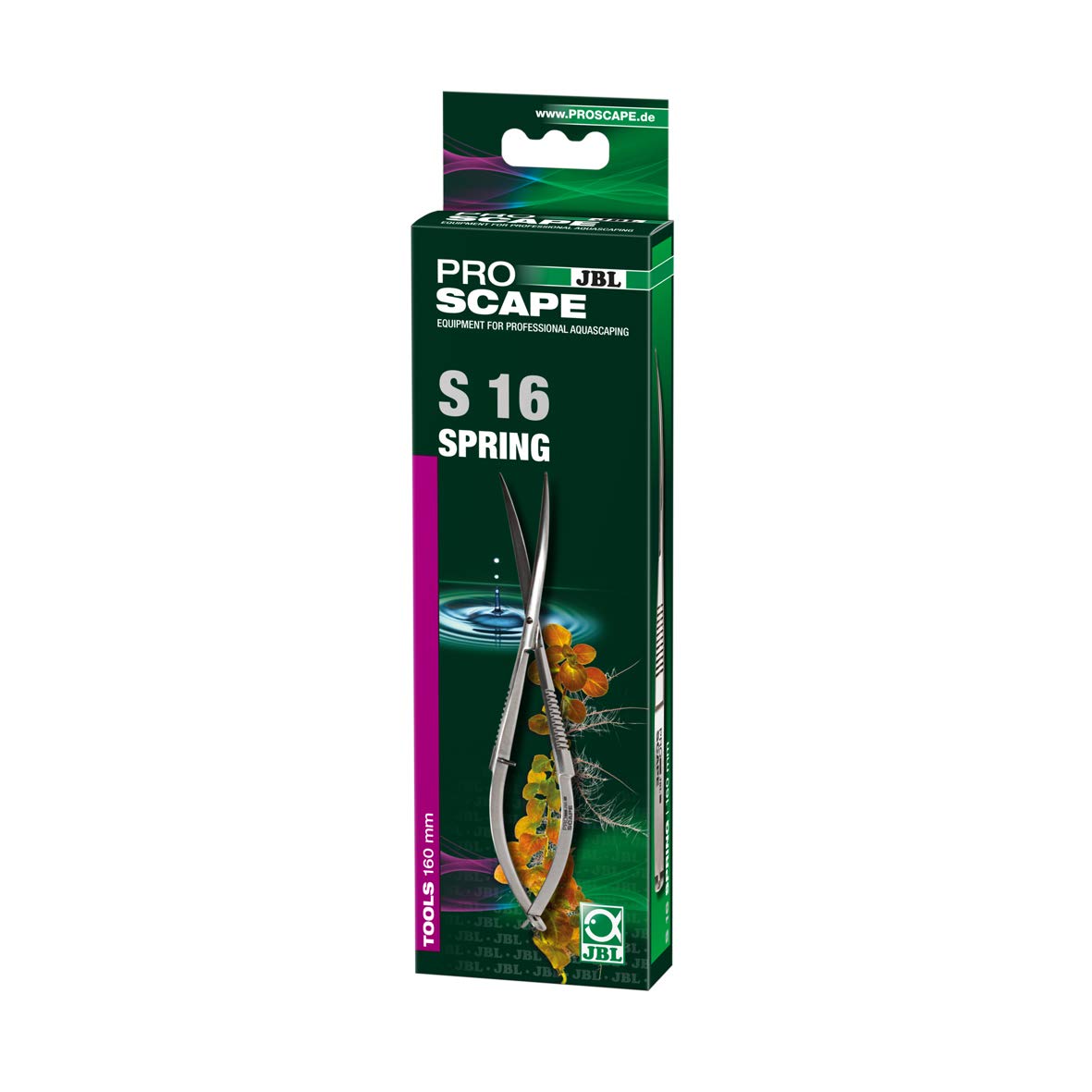 JBL ProScape Tool S 16 spring, Curved spring scissors for mosses and lawn plants in aquariums