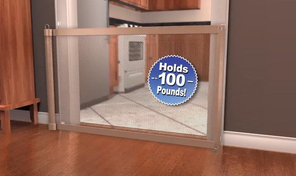 Magic Gate Portable Folding Safe Guard Install Anywhere, Animals Favorite Pet Retractable Safety Gate - Yellow, Size: 72 X 110 cm