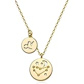 ABDOT Gold Necklace for Women 18K Gold Plated Astrology Zodiac Necklace 12 Constellation Necklace Birthday Gift for Women