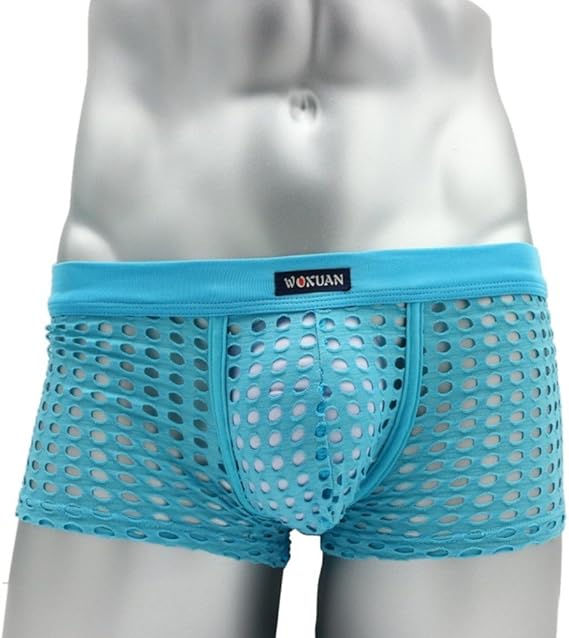 Amazon Woxuanボクサーパンツ メンズ ウォーシャンメッシュローライズボクサーパンツ Wobxmesh S ブルー ボクサー 通販