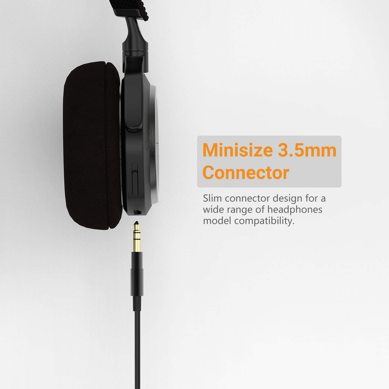 Cubilux Right-Angle Replacement Headphone Cable with Microphone Compatible with Sony WH1000XM5/XM4/XM3/XM2/XB910N/XB900N/XB700/CH910N/CH710N/CH700N - Image 5