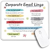 THEBESTU Corporate Email Lingo Non-Slip Mouse Pad with Stitched Edge, Funny Coworker Leaving Gifts for Colleague Work Bestie, Corporate Gift for Boss Manager HR, Office Desk Accessories Gifts