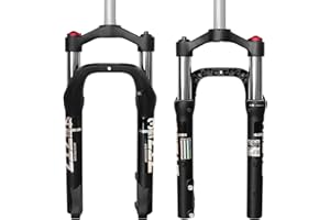 ZTZ 20 * 4.0 inch Fat Tire Oil Spring Suspension Fork - 100mm Travel, 135mm Spacing Hub, 9mm QR, Crown Lockout, Fat Tire Bike Front Fork, Fit for Snow Beach XC Mountain Bikes