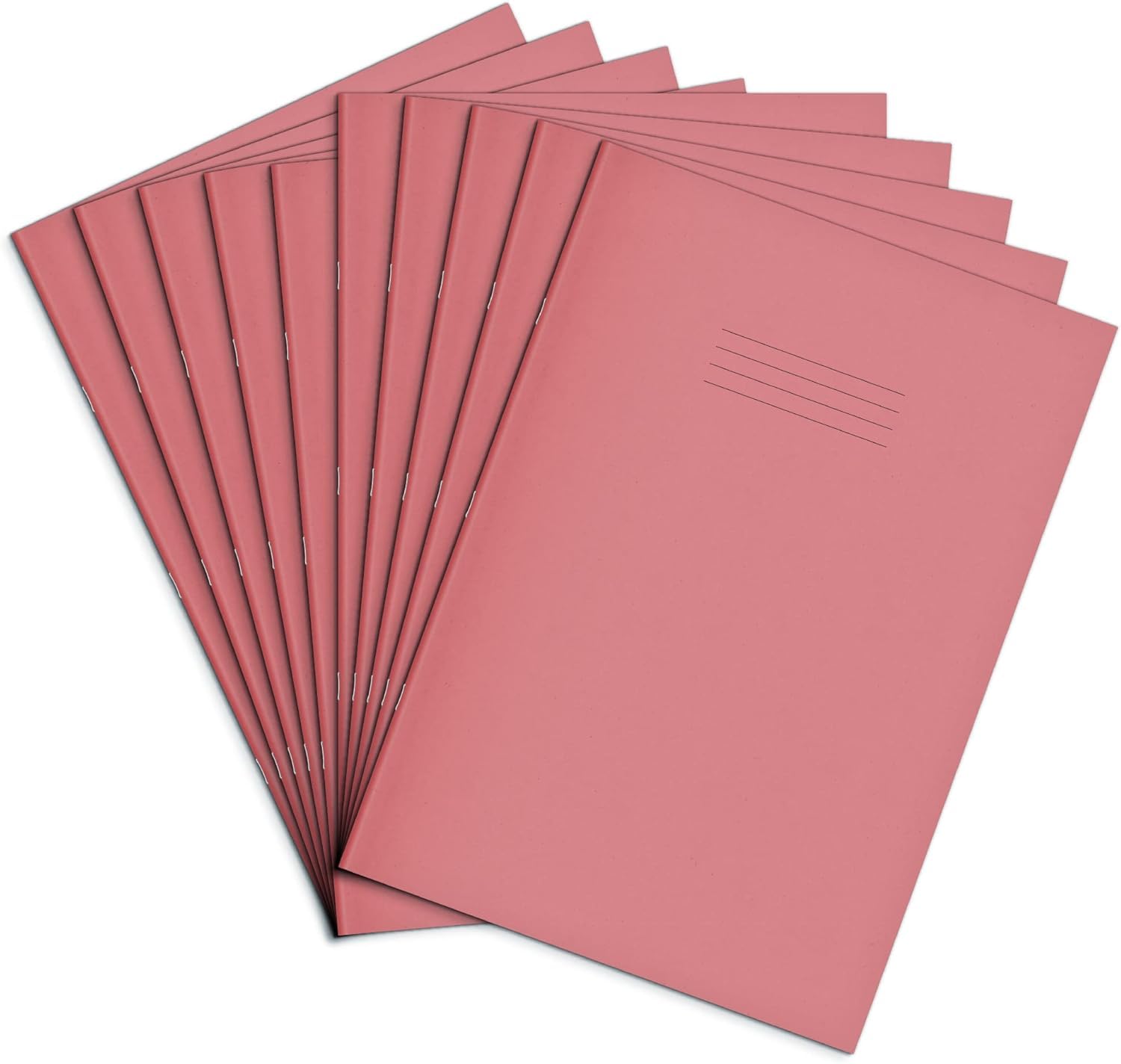 Rhino Oversized Exercise Books, 40-Page / 12mm Lined Paper Notebook, 10-Pack, 13 x 9 Writing Book, Office & School Stationery Supplies, Pink