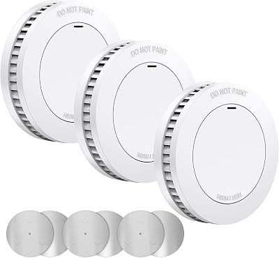 XINDUM Smoke Alarm 10 Years Battery 3 Pack, 85dB, Test/Mute, Magnetic Holder