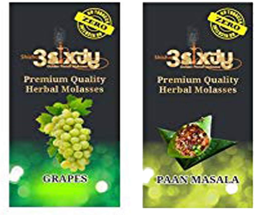 VIRTUAL WORLD Herbal Hookah Flavour Combo Pack of Two Grape, paan Masala