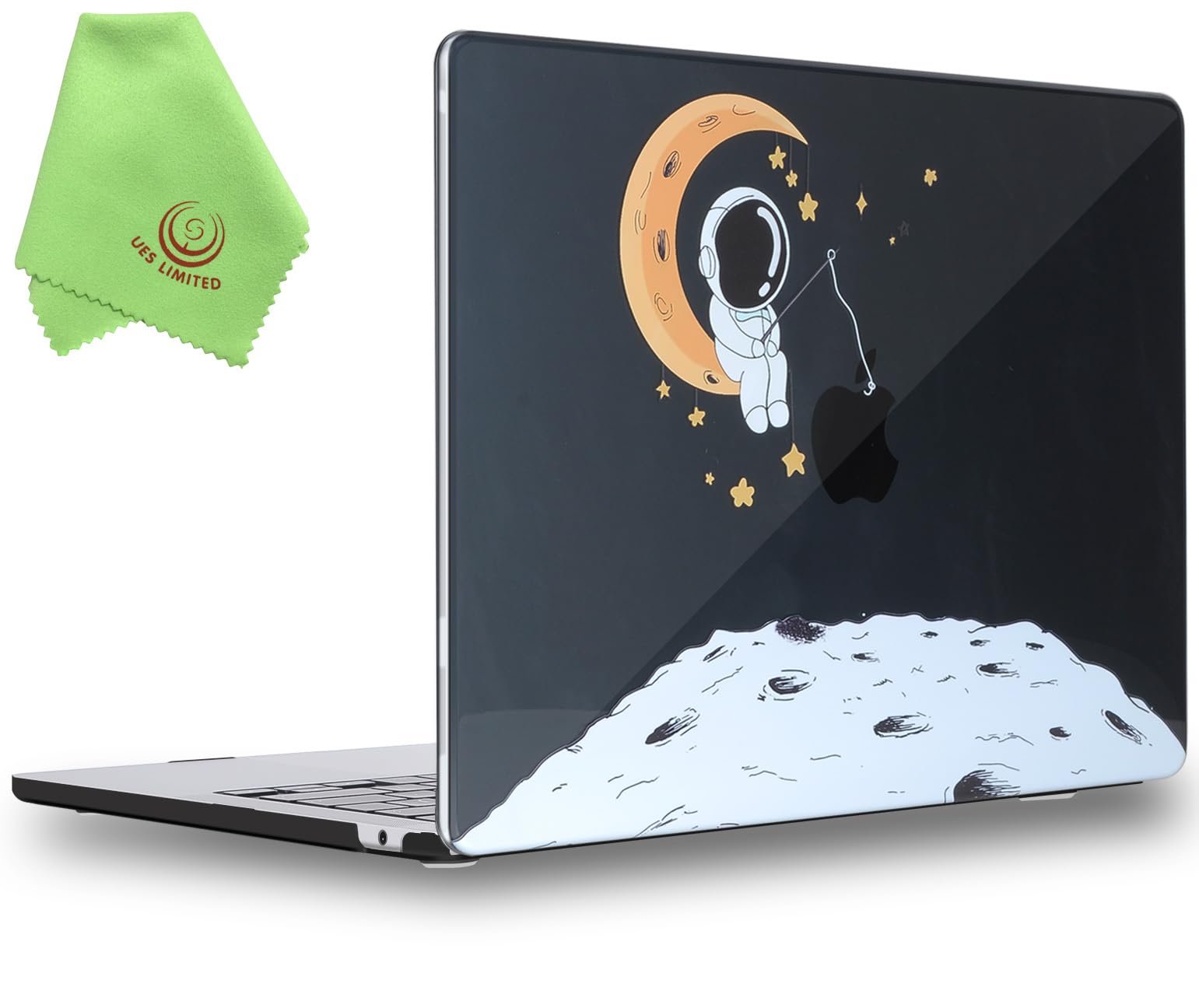 UESWILL Case Compatible with MacBook Air (15 inch, M2 M3 M4 M5, 2023 2024 2025 2026) Model A3448 A3241 A3114 A2941, Pattern Hard Shell Case Cover + Microfiber Cloth, Astronaut B