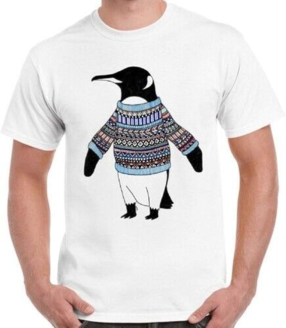 Amazon ペンギンおかしいセーターのクールな動物ユニセックスtシャツ Tシャツ カットソー 通販