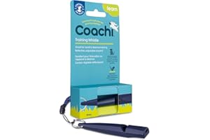 COMPANY OF ANIMALS Coachi Training Whistle, Ideal for Obedience and Recall Training, Strong Clear Sound, Lightweight Polymer Material and Compact, Adjustable Reflective Lanyard, Suitable for Puppy & Dog Training (Navy)