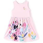 Disney Minnie Mouse Princess Frozen Elsa Stitch Girls Dress Sleeveless & Short Sleeve Casual Summer Clothes Baby to Toddler