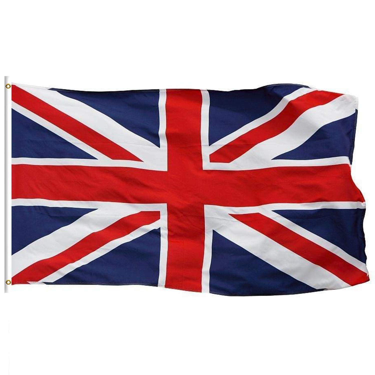 Lixure UK Flag United Kingdom Flag(the Union Jack) 5x8FT (150x240cm) Polyester -Vivid Color and Double Stiched National Flags 100% Polyester Banner witn 2 Brass Grommets