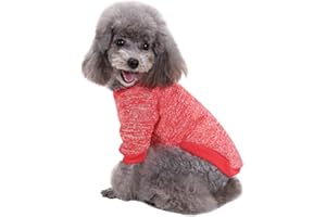 CHBORLESS Pet Dog Classic Knitwear Sweater Warm Winter Puppy Pet Coat Soft Sweater Clothing for Small Dogs (XXS, Red)