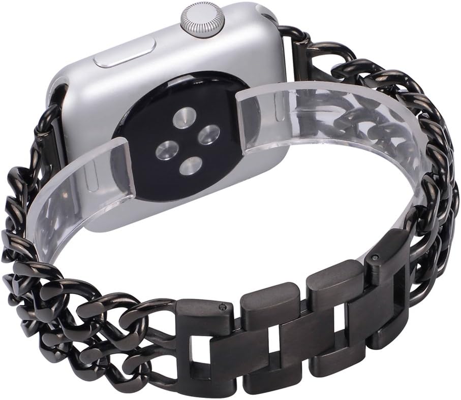 for Apple Watch Bands, WETAL Stainless Steel Watch Bands Adjustable Replacement Strap for Apple Watch Series1 Series 2 Black 42mm