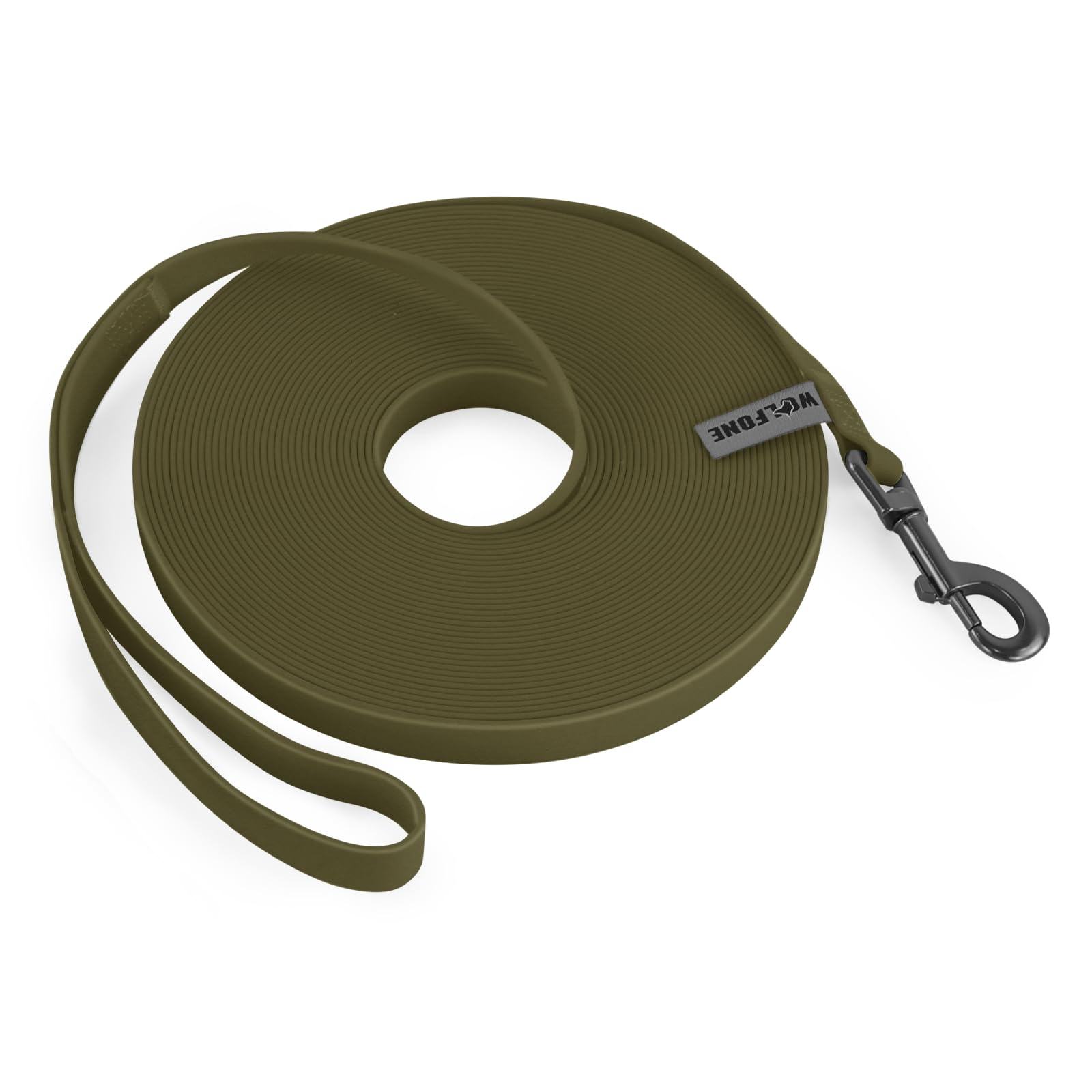 Wolfone Army Green 15m Long Line Lead Waterproof Recall Training Dog Lead
