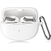 LDSXAY Compatible with Bose Ultra Open Earbuds Case(2024), Soft Silicone Shockproof Protective Skin Cover for Bose Open Ear Wireless Earbuds Accessories with Carabiner (White)