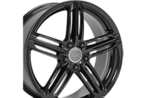 OE WHEELS LLC OE Wheels AU12 18 Inch Rim Fits RS6 Style 5x112 18x8 Gloss Black - Hollander 58840 (1)
