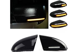 Sequential LED Side Mirror Marker Turn Signal Light Blinker & White LED Puddle Lamp Smoked Lens Assembly Compatible with 2009