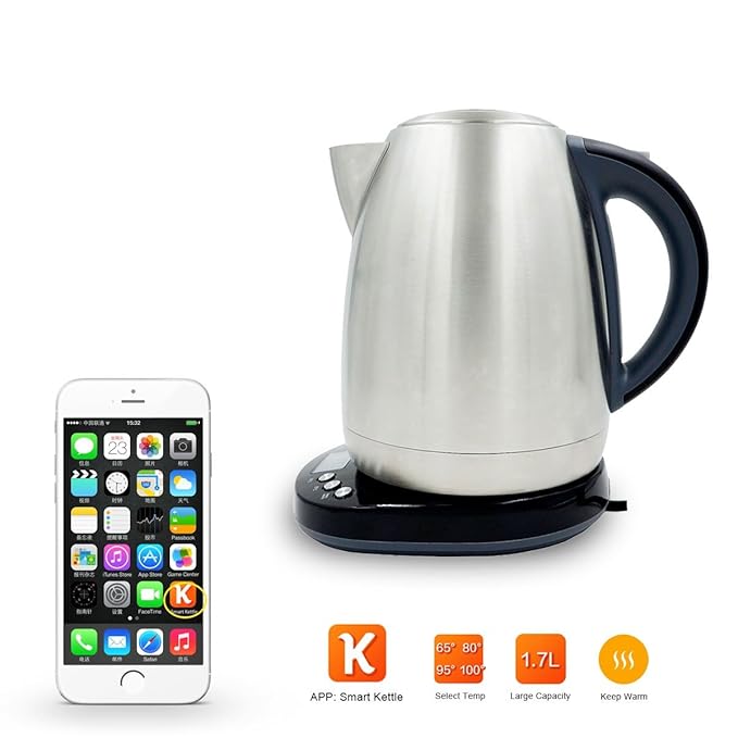 AIMOX Smart Wifi Stainless Steel Electric Kettle through Smartphone