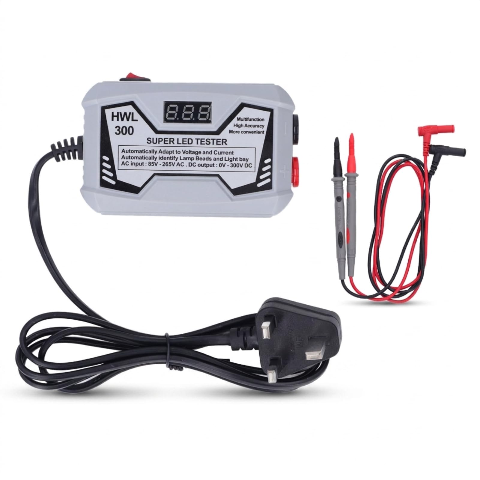 LED Backlight Tester,TV LED Strip Tester 0-300V Adaptive Voltage Multipurpose Lamp Bead Strip TV Backlight Repair Inspection Testing Repair Measurement Meter (UK Plug)