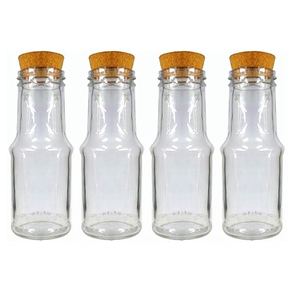 Buy Glass Bottle 200ml, 4 Pieces, White Online at Low Prices in India