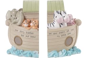 Precious Moments Noah's Ark Bookends Baby Décor, Multi, Multicolor
