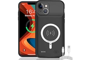 KCKEM Battery Case for iPhone 14, Upgraded 7000mAh Ultra-Slim Rechargeable Extended Battery Pack Wireless Charging Case Compatible with iPhone 14 (6.1 inch) Power Bank Charger Case Support Carplay (Black)