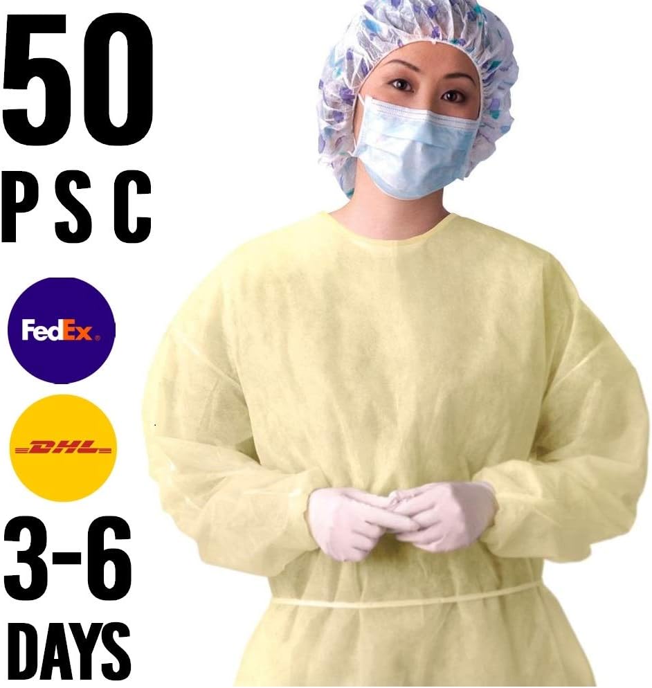 PPE Essentials - 50PCS Protective Disposable Medical Gown
