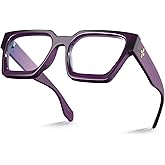VISOONE Blue Light Blocking Glasses Rectangle Chic Preppy Look MultiColor Frame for Women Men RIVER