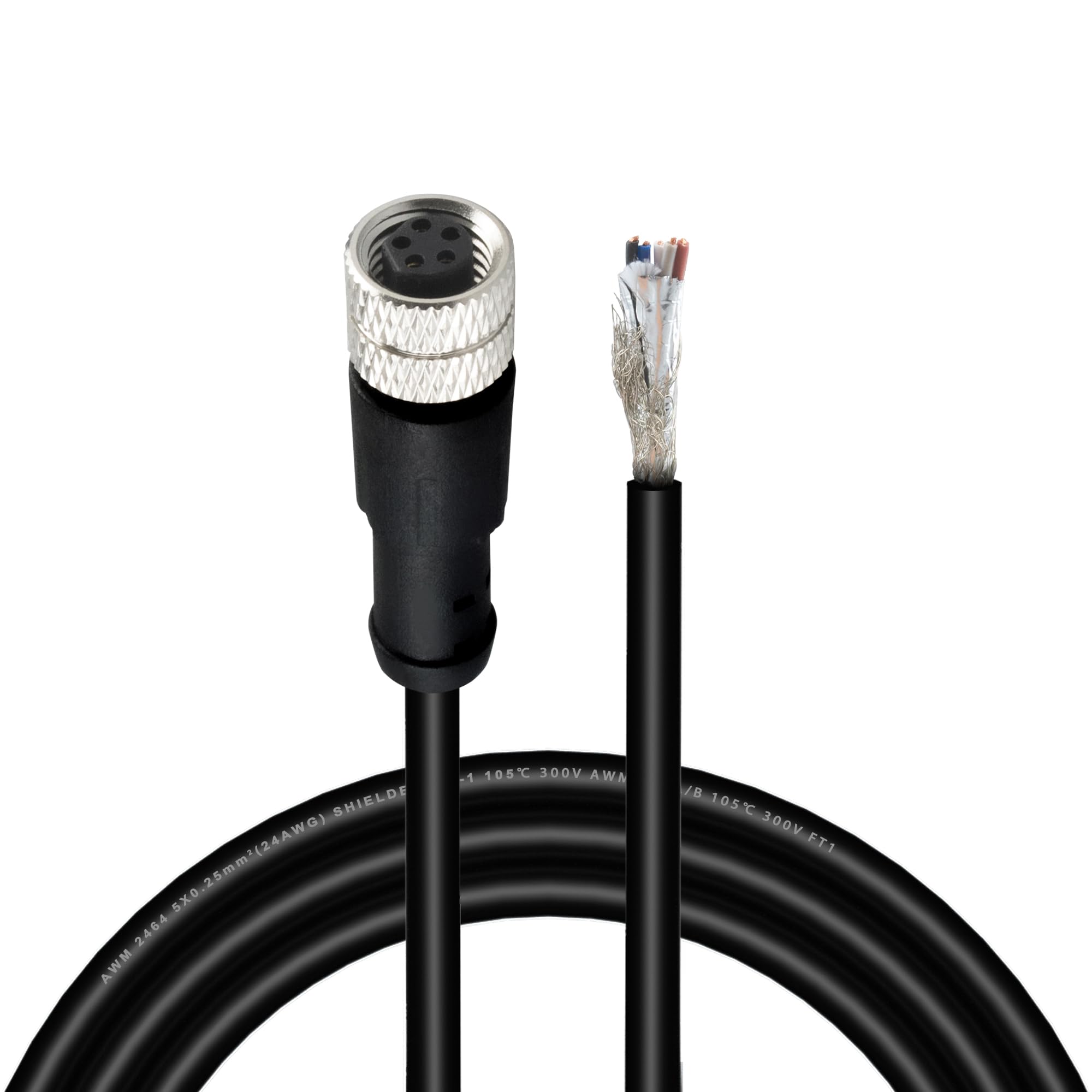 Lonlonty M8 Cable 5 Pin 6.5Ft/2M Female B Coding